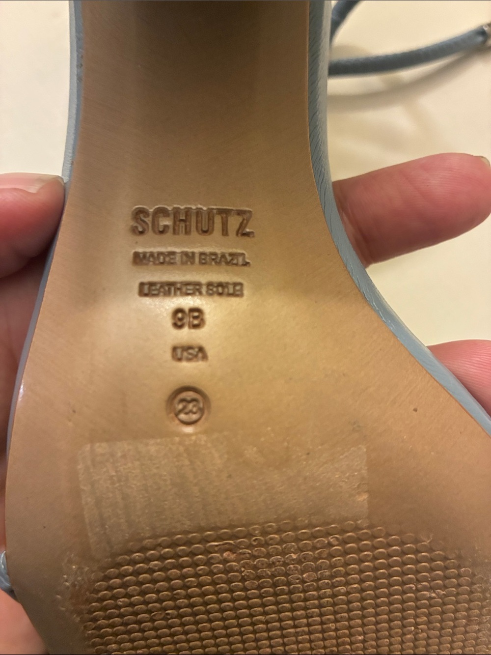SCHUTZ Powder Blue Knotted Strap Block Heel Sandals - Picture 4 of 4